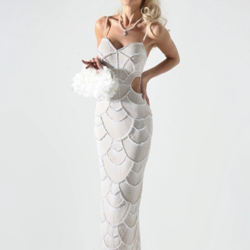 Teresa Pearl Sequin Midi Dress - Bella Barnett